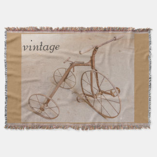 AN OLD TRICYCLE 1928 THROW  BLANKET