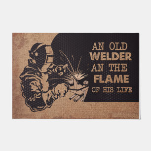 An Old Welder And The Flame Of His Life Doormat
