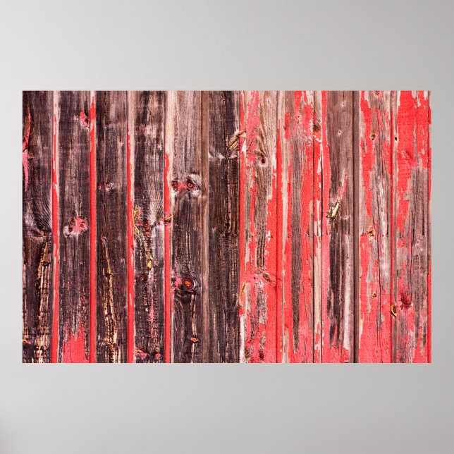 An old worn barn or antique wooden fence with chip poster (Front)