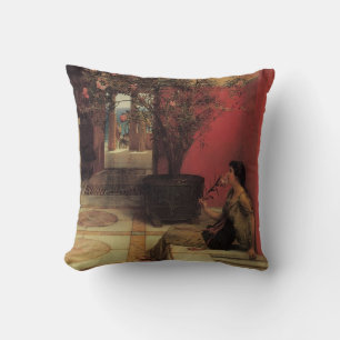 An Oleander by Alma Tadema, Vintage Flowers Cushion