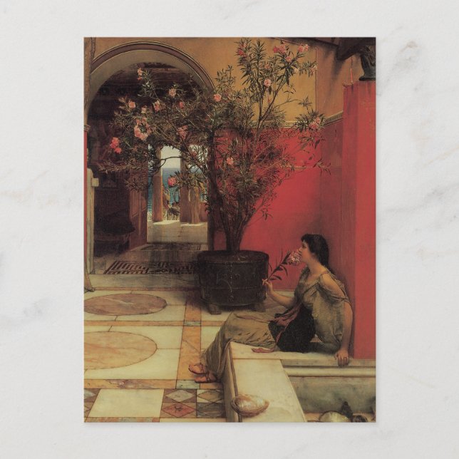 An Oleander by Alma Tadema, Vintage Flowers Postcard (Front)