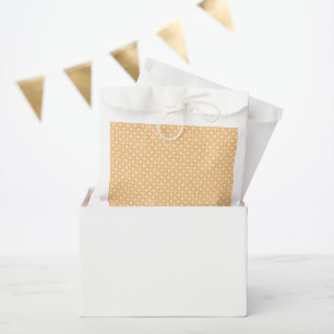 an orange and white background with a pattern favour bags