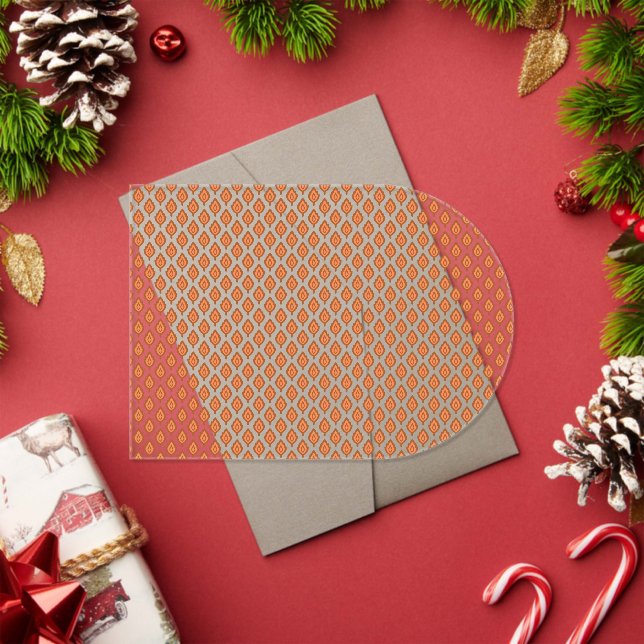  an orange and white geometric pattern acrylic invitations (Insitu (Holiday))