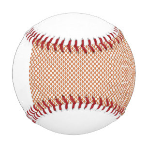 an orange and white geometric pattern baseball
