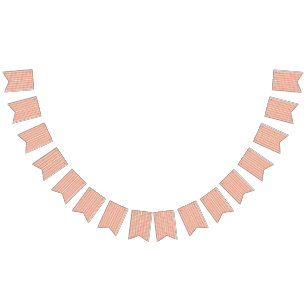 an orange and white pattern on a white background bunting