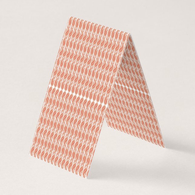 an orange and white pattern on a white background business card (Back)