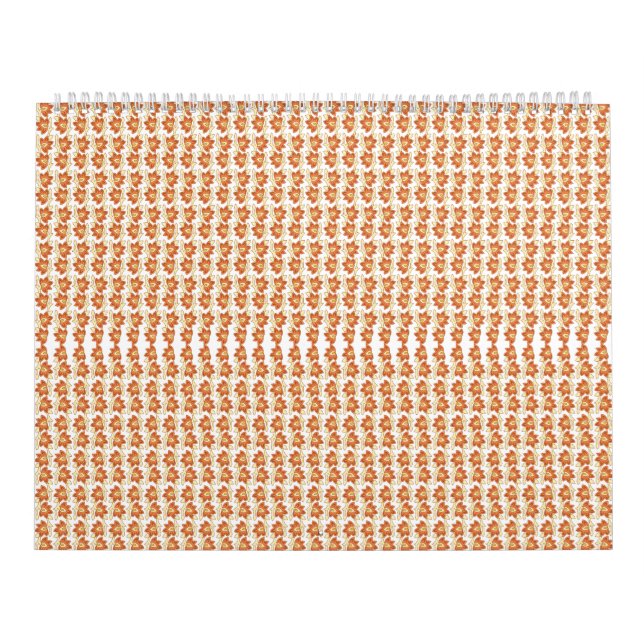  an orange and white pattern on a white background calendar (Cover)