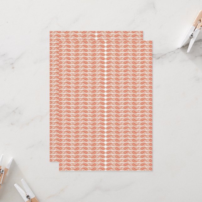 an orange and white pattern on a white background invitation (Front/Back In Situ)