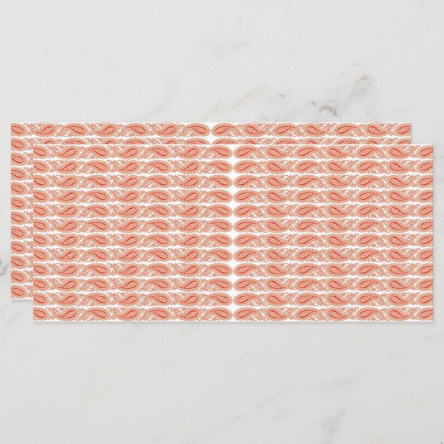 an orange and white pattern on a white background menu (Front/Back)