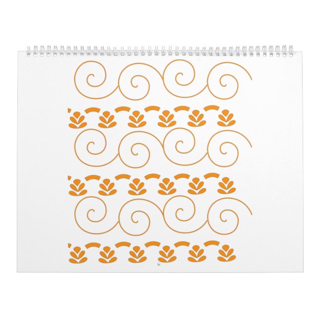 an orange and white pattern with swirls on it calendar (Cover)