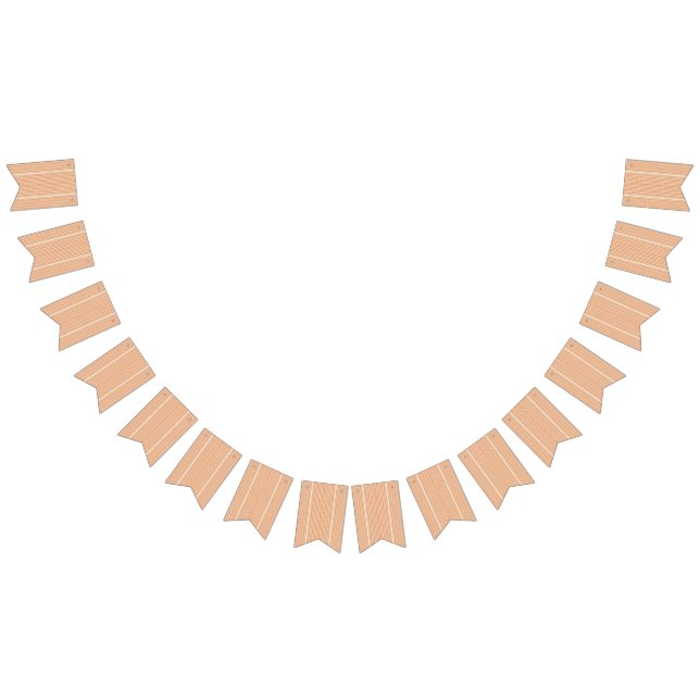 an orange and white striped background with small  bunting  (All)