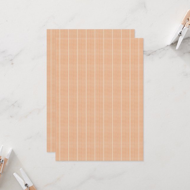 an orange and white striped background with small  invitation (Front/Back In Situ)