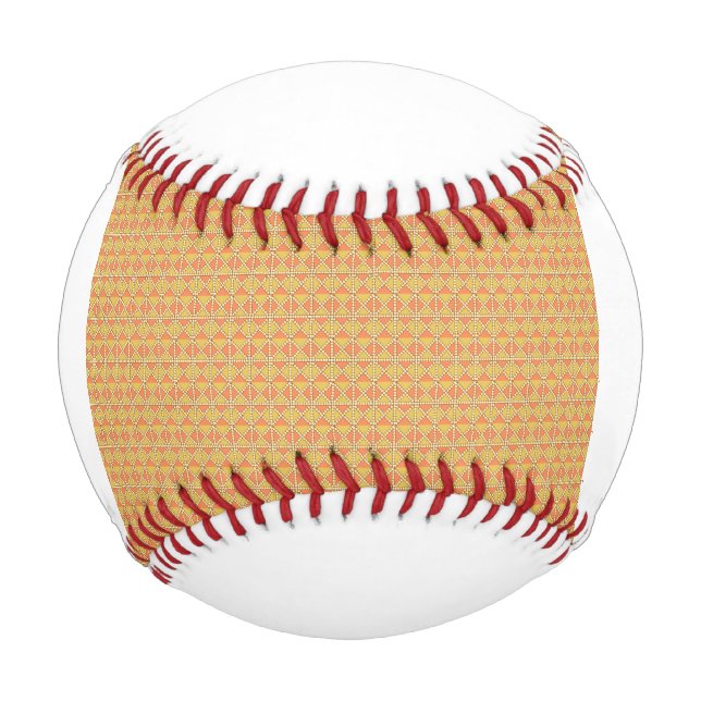 an orange and yellow background with a pattern baseball (Front)