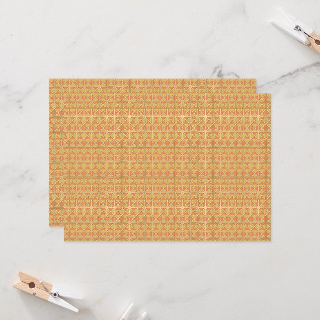 an orange and yellow background with a pattern invitation (Front/Back In Situ)