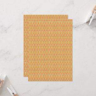 an orange and yellow background with a pattern invitation