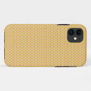 an orange and yellow background with circles iPhone 11 case