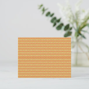 an orange and yellow background with small dots postcard