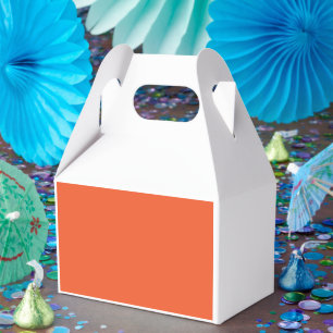 an orange background with a favour box