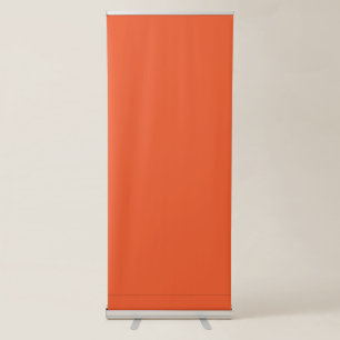 an orange background with a retractable banner