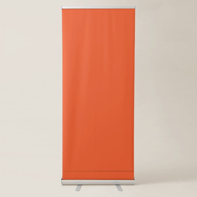 an orange background with a retractable banner (Front)