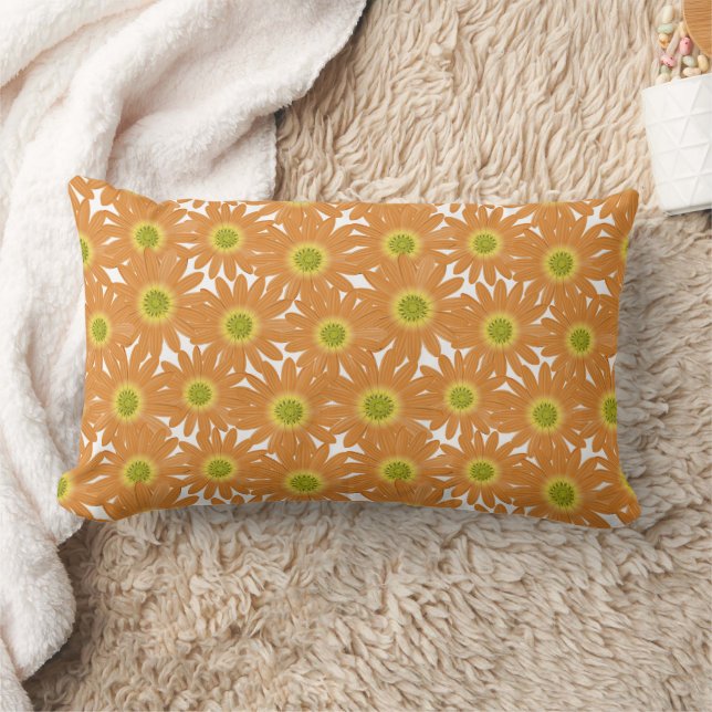 An orange flower  lumbar cushion (Blanket)