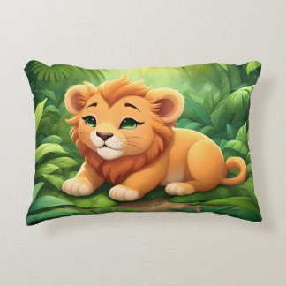 An Orange Lion Cub in the Jungle Decorative Cushion