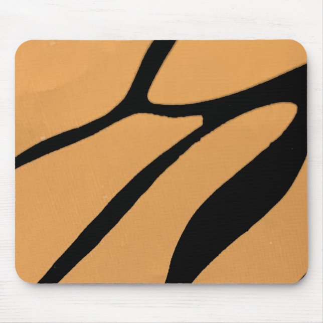  an orange surface with irregular black lines mouse mat (Front)