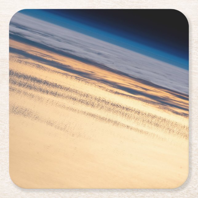 An Orbital Sunset Off The Coast Of Baja California Square Paper Coaster (Front)