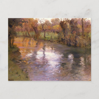 An Orchard on the Banks of River by Frits Thaulow Postcard