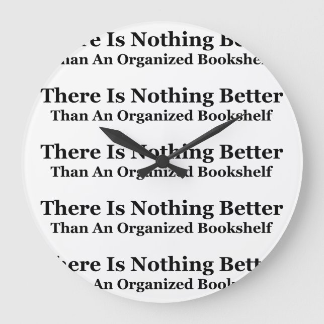 An Organised Bookshelf Large Clock (Front)