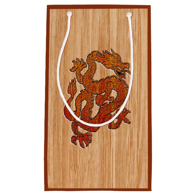An oriental Dragon in Bamboo Small Gift Bag (Front)