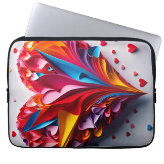 An origami heart laptop sleeve