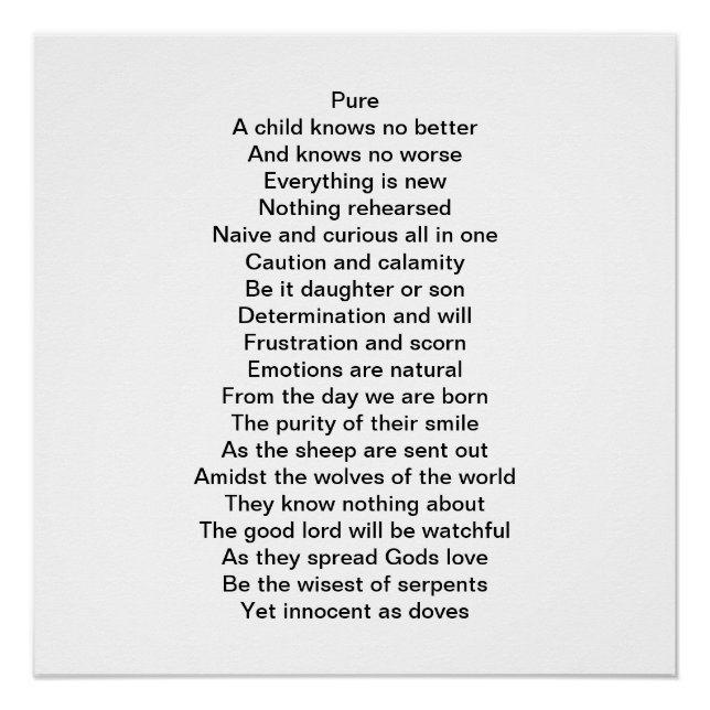 An original poem about a mother and son poster (Front)