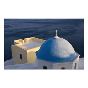 An Orthodox Church near the sea, Oia Santorini Photo Print