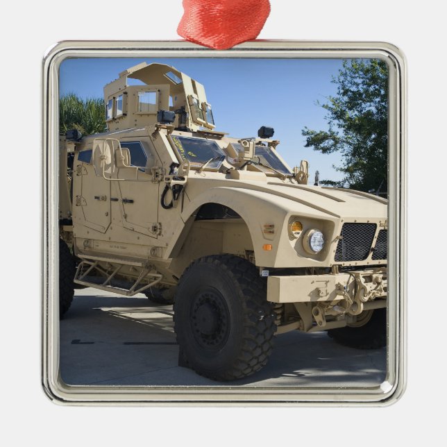 An Oshkosh M-ATV Metal Tree Decoration (Front)