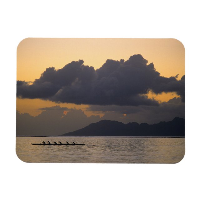 An outrigger canoe team practices off the coast magnet (Horizontal)