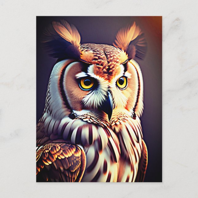 An Owl Portrait Postcard (Front)