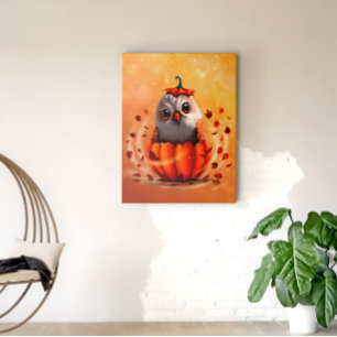 An Owl's Echo: Autumn's Guardian Canvas Print