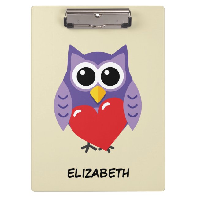 An Owly Love | Add Your Name Clipboard (Front)