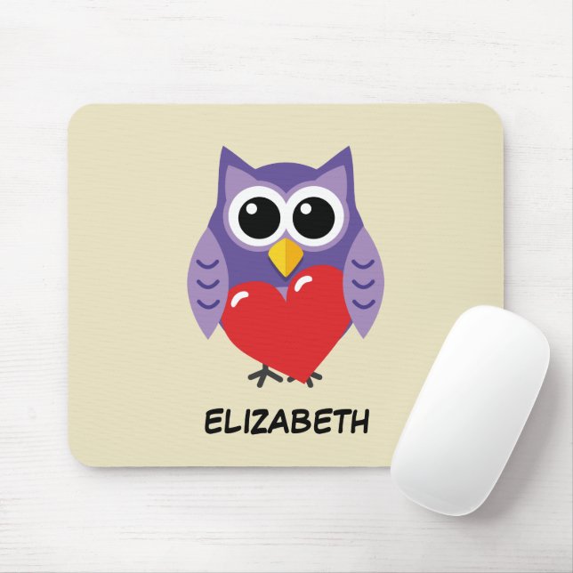 An Owly Love | Add Your Name Mouse Mat (With Mouse)