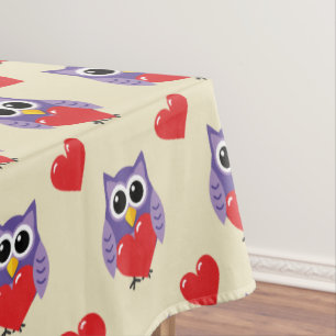 An Owly Love Pattern Tablecloth
