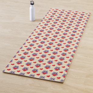 An Owly Love Pattern Yoga Mat