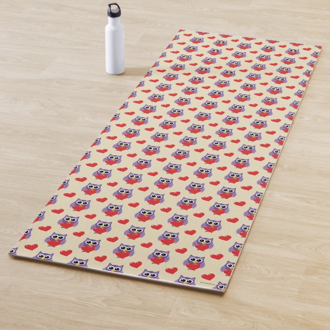 An Owly Love Pattern Yoga Mat (In Situ)