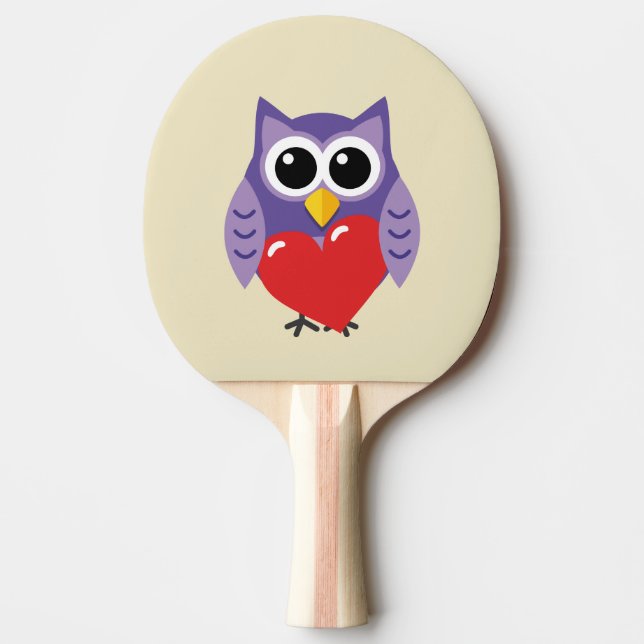 An Owly Love Ping Pong Paddle (Front)