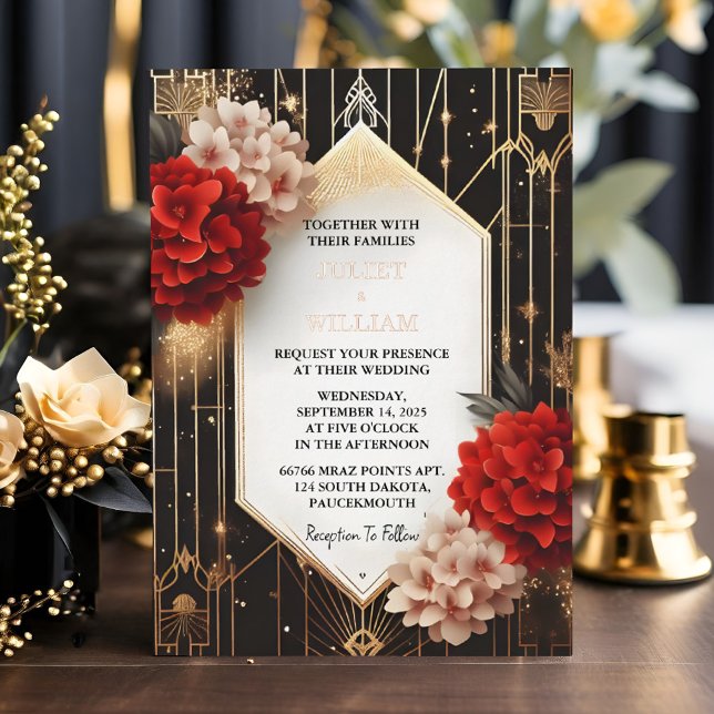 An Roses Garden Diamond Red Black And Gold Wedding (Creator Uploaded)