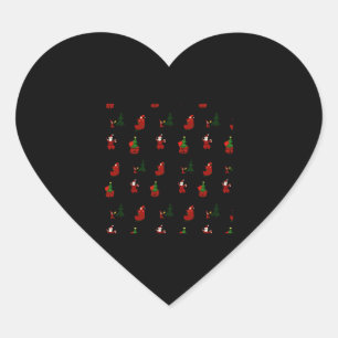 An Ugly Christmas Pattern Heart Sticker