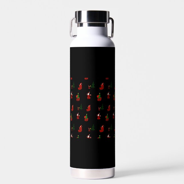 An Ugly Christmas Pattern Water Bottle (Front)
