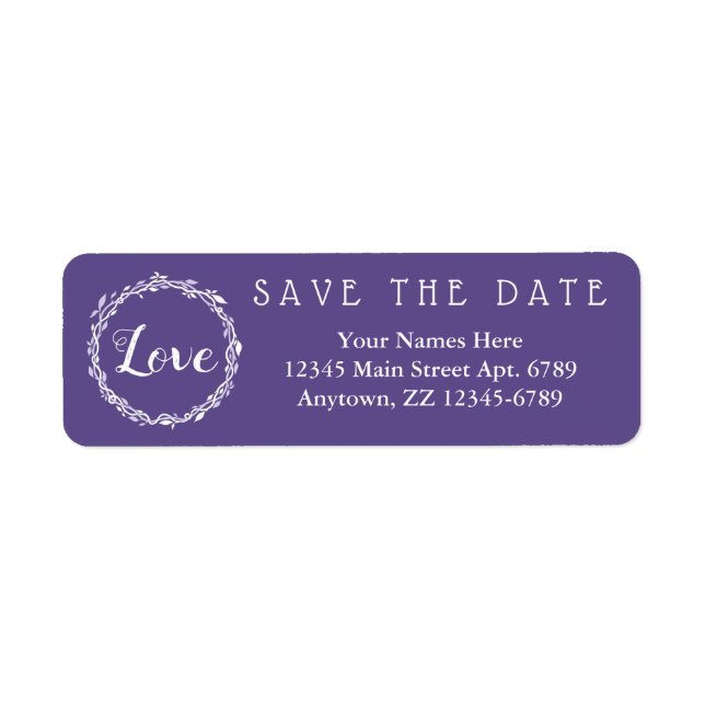 An Ultra Violet Wedding Purple Save The Date (Front)