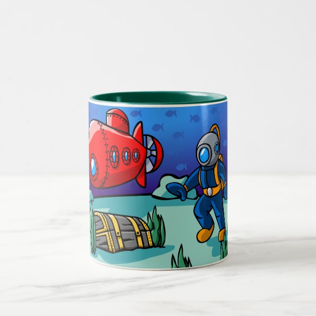 An Underwater Adventure Two-Tone Coffee Mug (Center)