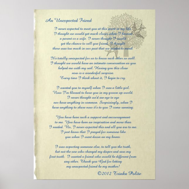 An Unexpected Friend ©2012 Trinka Polite (poster) Poster (Front)